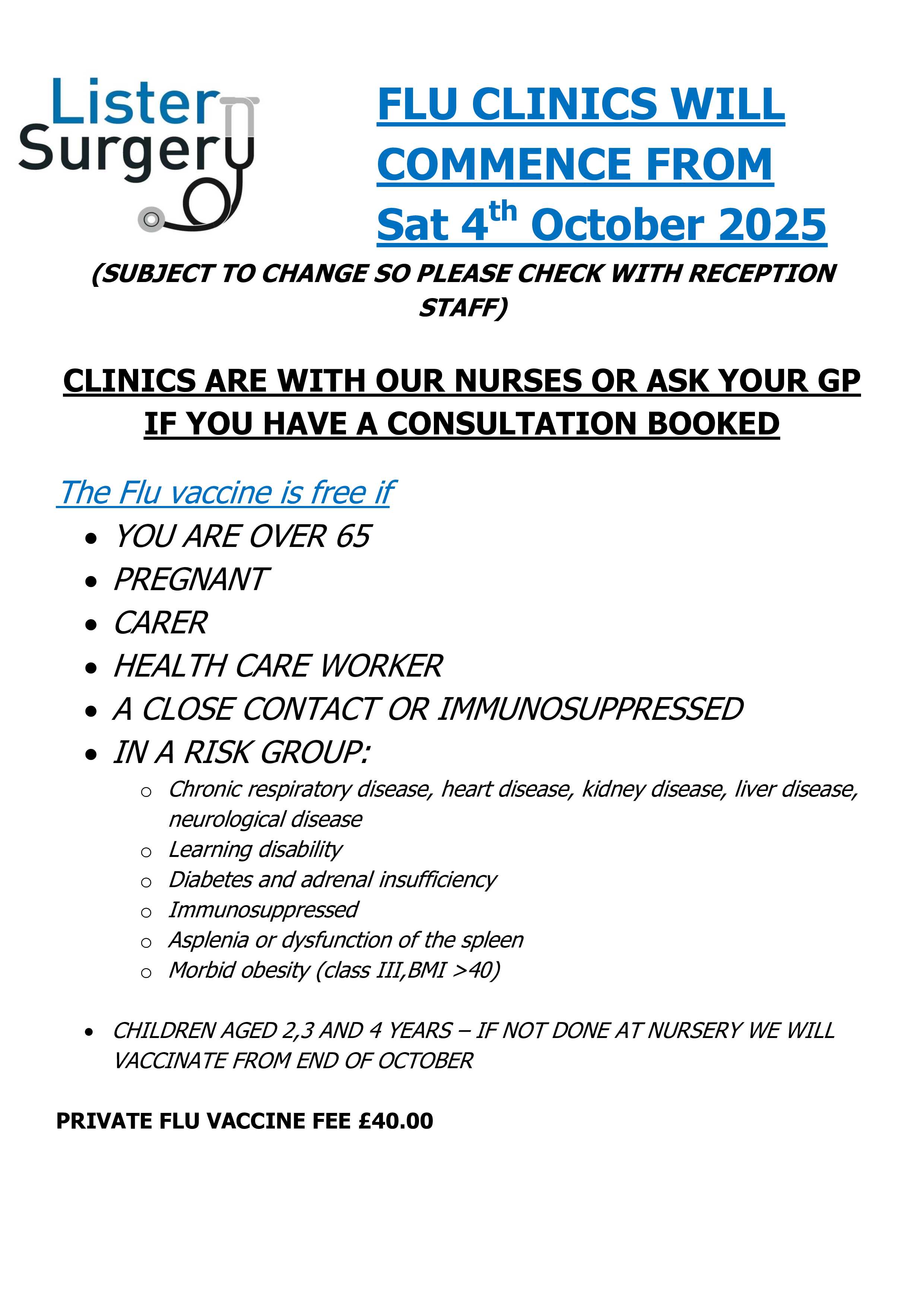Flu clinic